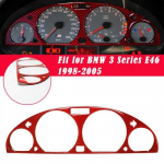 Carbon Fiber Dashboard trument Decor Frame Red For BMW 3 Series E46 1998-05