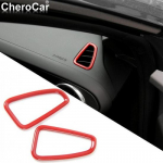 Red Interior Side Air Vent Outlet Ring Cover Decor trim For Chevrolet Camaro 17+