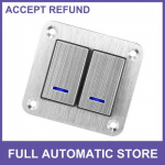2 Gang Rocker Switch Panel on OFF Pre-Wired Toggle Switch Control Aluminum Alloy