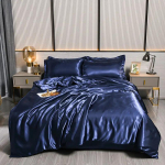 Luksuslik 100% siidist voodipesukomplekt tekikoti komplektiga Kahekohaline King Queen Suuruses Voodikatte komplekt 4 tk Voodikate Voodipesu komplektid 150x200cm 3 pcs set gray