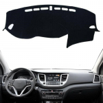 Dashmat Dashboard Cover Pad Mat Anti-UV trument Sunshade Protect Carpet Rug For Hyundai Tucson 2016 2017 2018 Car Accessories Black(Red Edge)
