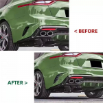 A03Z-1 Paar Dekoratiivne Kate Spoiler Auto Tagumisele Kaitserauale K&uuml;lje&otilde;huava Rest KIA Stingerile 2017- Autoosad S&uuml;sinikukiudude V&auml;rvi Carbon Pattern Color