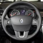 for Renault Laguna 3 Latitude Renault Samsung SM5 SM7 2009-2018 Hand-stitched Black Leather Car Steering Wheel Cover style 2