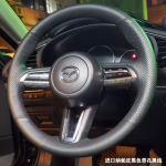 Hand-Stitched Non-slip black Leather Car Steering Wheel Cover For Mazda CX-30 CX30 - Mazda 3 Axela - style 2
