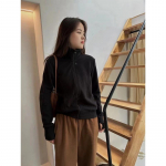 Korea stiilis Saksamaa sametist lukuga pikkade varrukatega aluss&auml;rk naistele Viimane s&uuml;gis ja talv L&otilde;tv l&otilde;ige Kitsas p&uuml;stkrae Huppari kampsun jakk 2XL