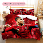 Jalgpall Ronaldo Muster Voodipesu Kodukaunistus S&uuml;nnip&auml;evakingitus (1 * tekikott + 2 * padjap&uuml;&uuml;ri, ilma s&uuml;damikuta) 135x200cm