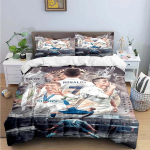 Moodne jalgpallistaar M-Messi R-Ronaldo tr&uuml;kiga voodipesukomplekt tekikott tekk voodi noortele lastele t&uuml;drukutele poistele luksuslik kingitus EU Single(135*200cm)3pcs