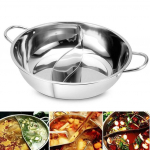 28cm Roostevabast terasest kahekordne jagatud pott Hotpot pliit Gaasipliidiga &uuml;hilduv pott Hiina Hot Pot K&ouml;&ouml;gisupi keedu pott