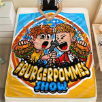 1 tk iCrimax Burgeri ja Friikartulite Prindiga Flanell-tekk, Kvaliteetne, K&otilde;ikideks Hooaegadeks, Kodu Dekoor, Soojus ja Mugavus, T&auml;iuslik J&otilde;ulukingituseks 150cm x 200cm
