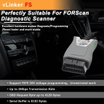 2026 Vgate vLinker FS ELM327 HS/MS-CAN For Fo-rd FORScan OBD2 Car Diagnostic Scanner tool OBDII For Ma-zda gray