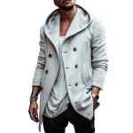 Meeste tuulejope kapuutsiga pikkade varrukatega &uuml;hev&auml;rviline kaherealine jakk taskutega s&uuml;gis-talvine pealisr&otilde;ivas S khaki