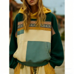 Euroopa ja Ameerika Retro T&auml;navastiili Prindiga Naiste Hupparid Naiste Vabaaja T&auml;navariided Dressipluus Naiste R&otilde;ivad Pealmine 4XL beige