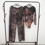 &Uuml;hes t&uuml;kis ujumistrikoo naiste kaheosaline komplekt uus ujumistrikoo p&auml;ikesekaitse m (m for pants) gray