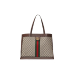 Gucci GG Supreme Logo Triip Web Suure Mahutavusega Mitmek&uuml;lgne L&otilde;uendi ja Nahast T&otilde;mblukuga Kott Unisex T&otilde;mblukuga Kott Eebenipruun 547947-9IK3T-8745 Basic Set (Bag+Dust Bag),Regular Edition