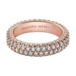 Pandora sissepandud disainiga 925 h&otilde;bedast s&otilde;rmus Naiste s&otilde;rmused Roosa-kuld 182629C01 Box,56