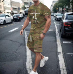 Kaheosalised T-s&auml;rgi Komplektid Camo Kamuflaaž Faith Must Rist 3D Prindiga T-s&auml;rk+L&uuml;hikesed P&uuml;ksid 2 tk Komplekt V&auml;lisriiete &Uuml;likond Fitness T-s&auml;rk L&uuml;hikesed P&uuml;ksid KOMPLEKT L gray