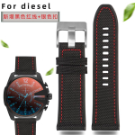 K&auml;ev&otilde;ru DIESEL Dz4500 Dz4506 DZ7420 DZ4318 Panerai L&otilde;uend silikoonist Kella rihm 24 26mm 28mm Tarvikud Meeste Nailonist Kellariba 28mm black
