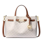 Michael Kors Monogrammi logotr&uuml;kiga kunstnahast &otilde;la-ristkorpuseline k&auml;ekott V&auml;ikesed naiste k&auml;ekotid Vanillivalge Tammepruun 35S5G2ZS5B-VANILLA Shopping Bag Set(Basic Set+Shopping Bag) white