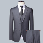 Meeste &uuml;likond &Uuml;likond Kolmeosaline Korea versioon Slim &uuml;likond Meeste &auml;riprofessionaalne riietus Parim mees Peigmees Pulmakleit 4XL gray