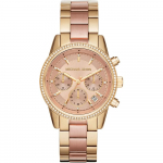 Michael Kors MK6475 Ritz kahev&auml;rviline kronograaf naistekell 37mm Heleroosa