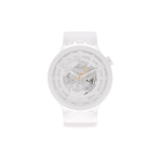 Swatch Kvartsliigutusega 30M Veekindel Kell 47mm L&auml;bipaistev Ketas Keraamiline Korpus Silikoonrihm Unisex kellad SB03W100 White Dial white