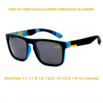 Piiratud!!! Sport Fashion Kaks &uuml;hes p&auml;ikeseprillid Lugemisprillide kombineeritud puhkusekomplekt +1 +1,5 +2 +2,5 +3 +3,5 +4 +250 sinine