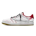 Jordan x Travis Scott Air Jordan 1 Nahast Madalad Vintage Korvpallijalatsid Unisex Must Valge DZ4137-700(Team330-) 35.5