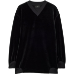 Y-3 SAMETINE &Uuml;HEKRAELINE VABA aja spordis&auml;rk &Uuml;hev&auml;rviline Minimalistlik Sametine Pullover Huppar Unisex Must IL2146 XS