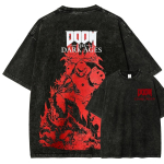 Unisex L&otilde;ige Pestaud &Uuml;lesuuruses T-s&auml;rk Unisex Naistele Klassikaline M&auml;ng Doom Graafiline T-s&auml;rk Streetwear Harajuku Vintage T-s&auml;rk FeUnisex Unisex R&otilde;ivad M black