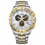CITIZEN Eco-Drive Seeria 100 Meetrit Veekindel Maailma Aeg Igavene Kalender P&auml;ikeseenergia Kvarts Kuldne Terasest Rihm 43mm Meeste Kell Valge Di CB5874-65A sinine