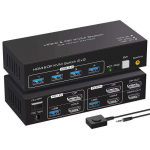 DP+HDMI Kaksikmonitori KVM-l&uuml;liti