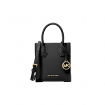 MICHAEL KORS Mercer Klassikaline Prantsuse Commuting Kirjaga Akordionikott Crossbody &Otilde;lakott Nahast K&auml;ekott Mini Naiste Puhtmust must