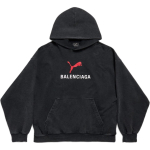 Balenciaga x Puma Kapuutsiga S&auml;rk Keskmine L&otilde;ige 'Must Pleekinud' Meeste 767877TTVA41041 M black