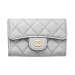 Chanel klapiga survepandlaga tepitud teralise pinnaviimistlusega vasikanahast rahakott kaardihoidjaga Naiste rahakott hall-roheline AP0214-B09731-NL299 Box(Basic Set+Box)