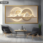 &Uuml;ks &uuml;legabariidiline kaasaegne abstraktne kuldne kuu ja viilkatuse kunstiteos - minimalistlik beež, pruun, kuldne ja valge l&otilde;uendiposter, sobib (as the picture,50x100cm No Frame)