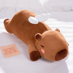 60&ndash;100 cm Kawaii koomiksite hiiglaslik riba kapibara pl&uuml;&uuml;s nukupadi, lamav pruun oranžid tiivad, loominguline kapibara pl&uuml;&uuml;sm&auml;nguasi kodukaunistus about 60cm