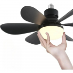 30W/40W laeventilaator puldiga LED-valgusega ventilaator E27 sokkel, intelligentne vaikne laeventilaator magamistuppa ja elutuppa 42cm must