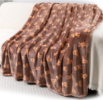 Mugav pl&uuml;&uuml;sist v&auml;ikelaste fliistekk koomikarikujulise karu prindiga Pehme soe flanell lastele lasteaeda kooli kasutamiseks x tolli Size: 150*200cm, Weight: 280 GSM