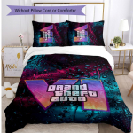 Grand Theft Auto Tr&uuml;kitud 3-osaline Voodipesukomplekt Pehme Hingav Tekikate Padjap&uuml;&uuml;ride Komplekt Pestav Magamistoa Kaunistus Kodu Kingitus 180cm*210cm