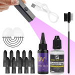 V Light juuksepikenduste s&uuml;steemi t&ouml;&ouml;riistakomplekt UV-valgusega liim UV-valgusega juuksepikenduste kamm juukseliimi eemaldaja V-light pikendusmasin juuksurisalongi jaoks A set pink