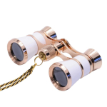 Ehtne Kaup Briti Retro Ooperiklaas HD Kaasaskantav Taskukohane Binokkel K&auml;epidemega Kogu Metallist Kontserdi jaoks Chain White valge