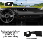 Flanellist auto armatuurlaua kate Mazda CX30 CX-30 19-25 jaoks Armatuurlaua matt Kattepadi Vaip Armatuurlaua matt UV-vastased matid Auto siseaksessuaarid LHD With HUB / Carpet gray