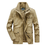 2023 meeste vabaaja pestud puuvillane jakk - S&uuml;gis/Talv v&auml;li t&ouml;&ouml;riided 5XL beige