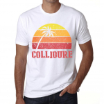 Meeste Vintage T-s&auml;rk Graafiline T-s&auml;rk COLLIOURE P&auml;ikeseloojang Valge XS valge