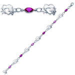 Les Tr&eacute;sors De Lily [E0972] - Bracelet Argent 'Dolphins' Rose argent&eacute; - 7 mm Heleroosa