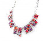 NOA [H9089] - Collier Cr&eacute;ateur 'Babouchka' rouge violet punane