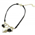 Les Tr&eacute;sors De Lily [P2562] - Bracelet Argent 'Min&eacute;ralia' noir blanc nacr&eacute; valge