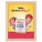 Kellogg's [Q1701] - Cadre tableau bois 'Kellogg's' jaune beige (Corn Flakes) - 44x34x1 cm kollane