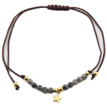 Les Tr&eacute;sors De Lily [R0145] - Bracelet acier 'Une Etoile est N&eacute;e' gris dor&eacute; - &eacute;toile 7 mm hall