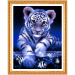 5D Teemantmaal T&auml;is &uuml;mmargune teemanttikandid Loomad Tiigriteemant &uuml;mmargune Daimond Maalimine 20X30CM